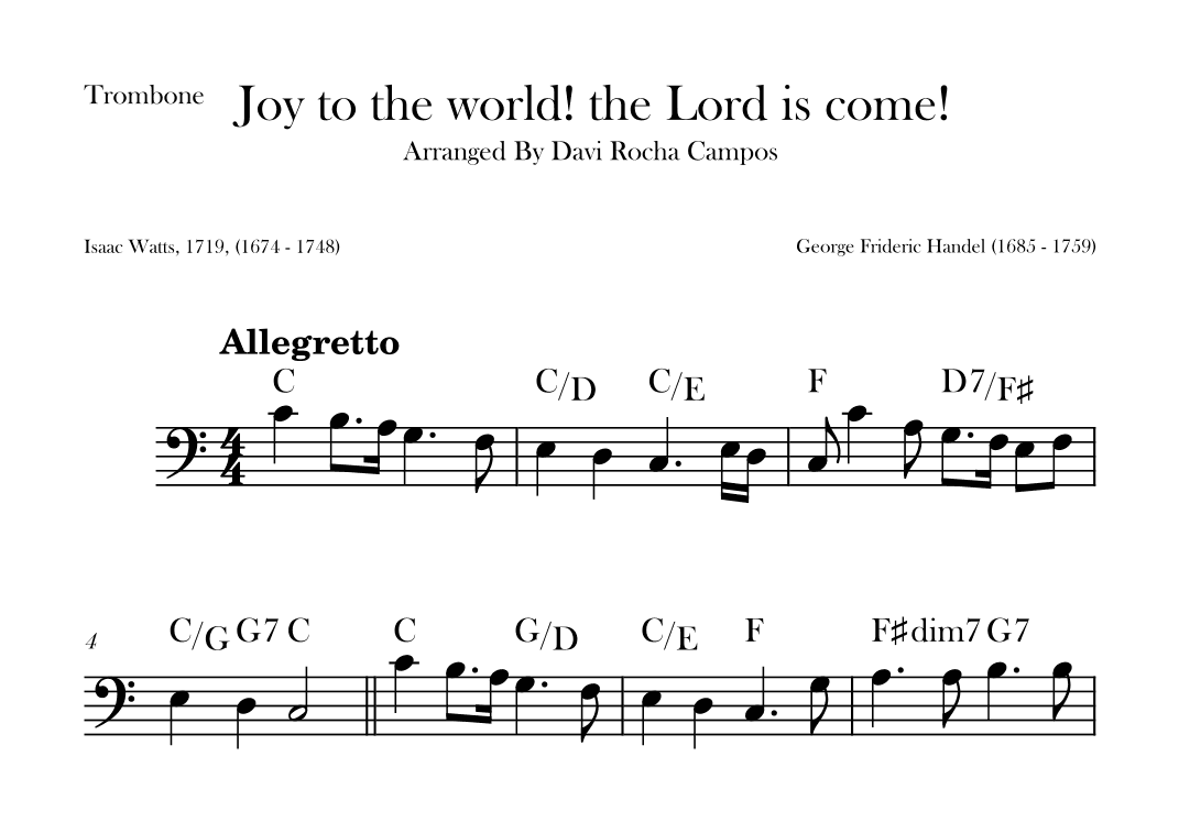 Joy to the world! the Lord is come! (arr. Davi Rocha Campos)
