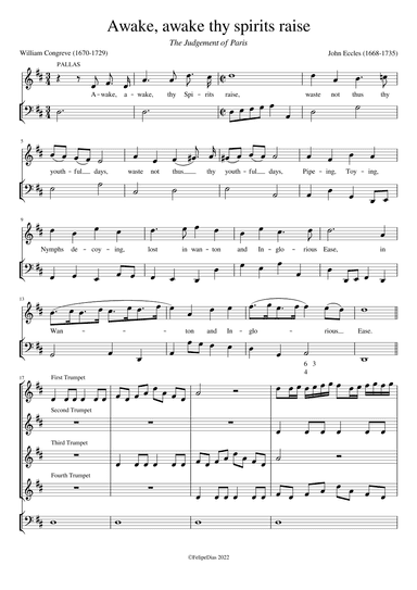 Awake thy spirits raise (arr. Early Music Scores)