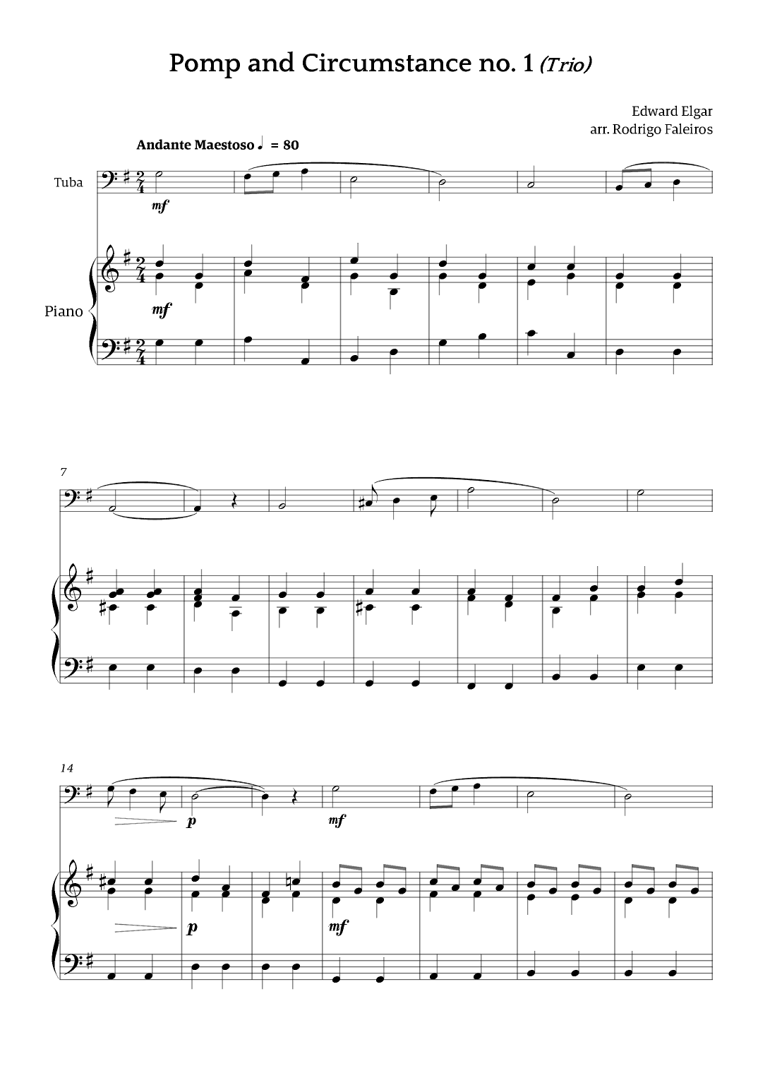 Pomp and Circumstance no. 1 (Trio) (arr. Rodrigo Faleiros)