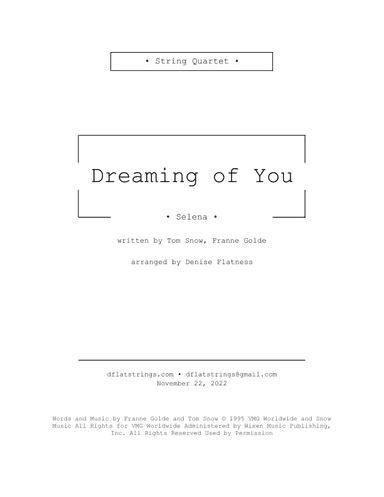 Dreaming Of You (arr. Denise Flatness)