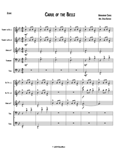 Carol of the Bells (arr. Dean Boysen © BrazzMusic 2012)