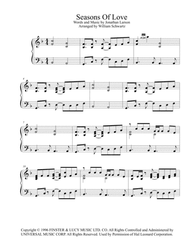 Seasons Of Love (arr. William Schwartz)