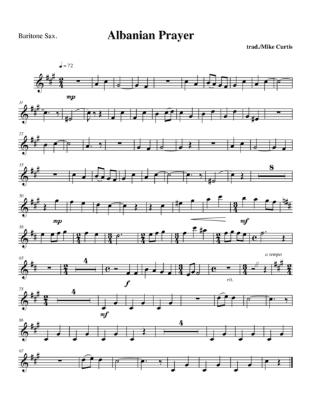 Albanian Prayer for Sax Quartet