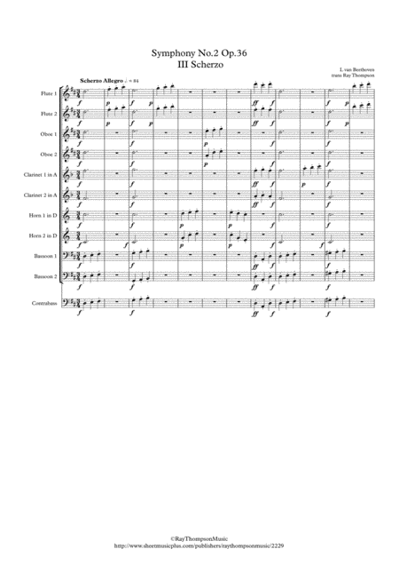 Beethoven: Symphony No.2 Op.36 Mvt.III Scherzo - wind dectet (arr. Ray Thompson)