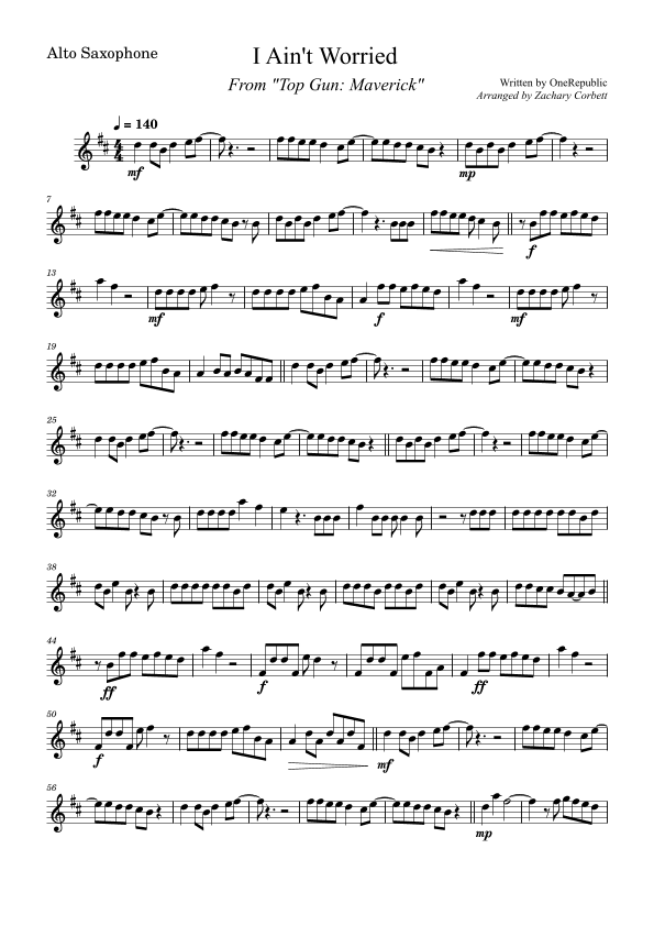 I Ain't Worried (arr. Zachary Corbett)