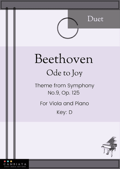 Ode to Joy - For Viola and Piano accompaniment - Key D - (Easy) (arr. Levy Nunes)