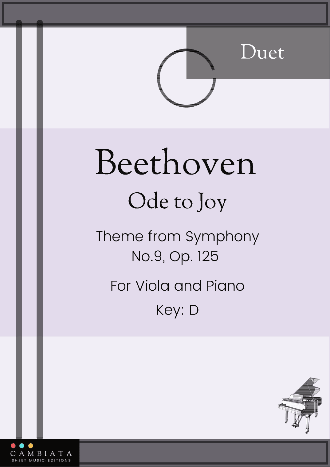 Ode to Joy - For Viola and Piano accompaniment - Key D - (Easy) (arr. Levy Nunes)