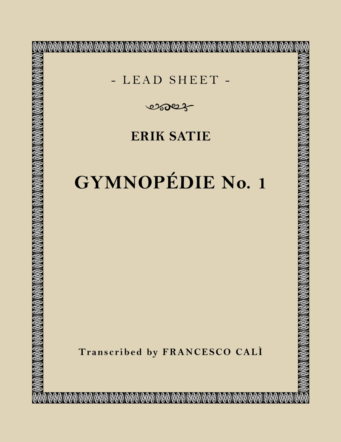 Gymnopédie No. 1 (arr. Francesco Calì)