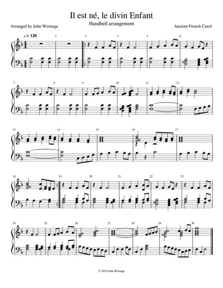 Il est né, le divin Enfant (arr. John Wernega)
