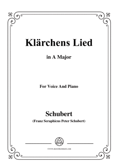 Schubert-Klärchens Lied,Love,D.210,in A Major,for Voice&Piano (arr. MSM)