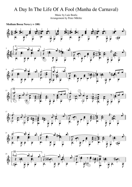 A Day In The Life Of A Fool (manha De Carnaval) (arr. Peter Miklitz)