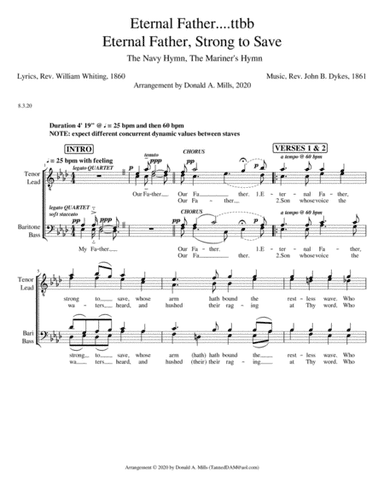 Eternal Father....TTBB (arr. Donald A. Mills)