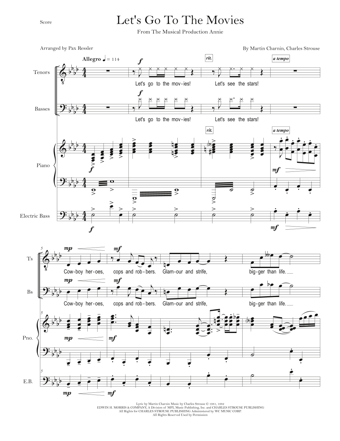 Let's Go To The Movies (arr. Pax Ressler)