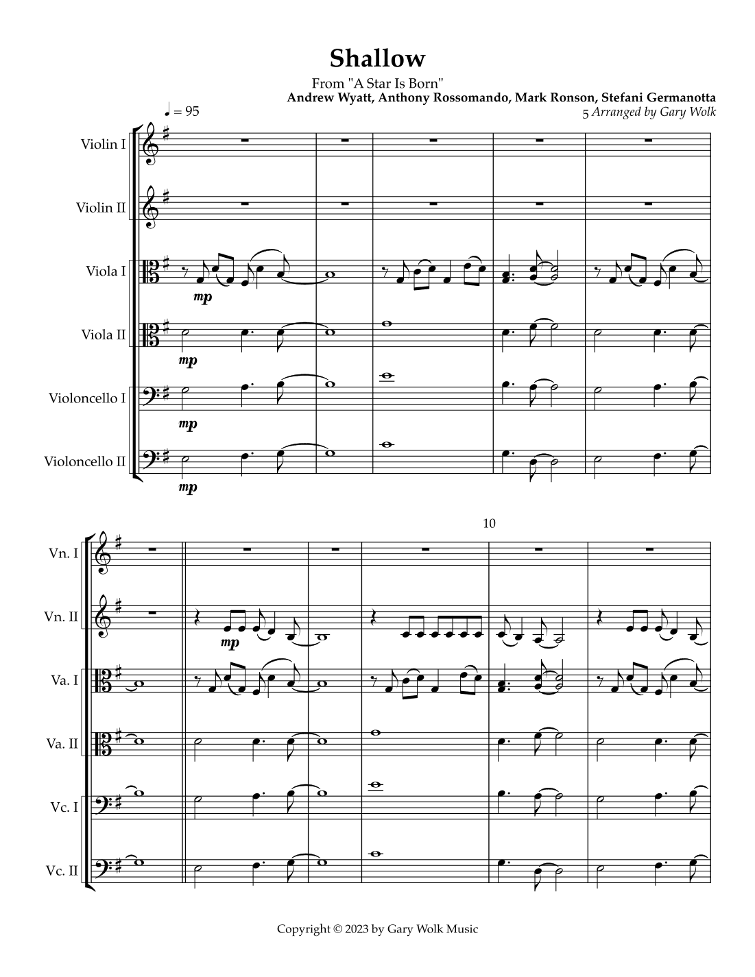 Shallow (arr. Gary Wolk)