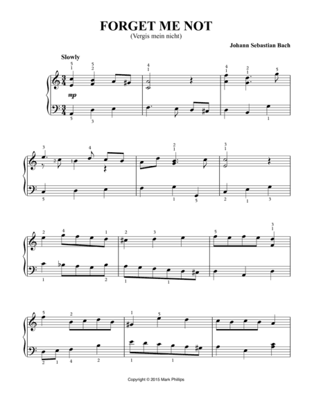 Forget Me Not (Vergis mein nicht) (arr. Mark Phillips)