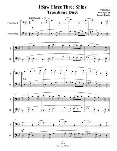 I Saw Three Ships - Trombone Duet - Intermediate (arr. Dennis Ruello)
