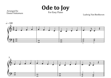 Ode to Joy (Easy Piano) (arr. Daniel Nakamura)