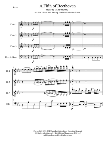 A Fifth Of Beethoven (arr. Barbara Anderson-Jones)