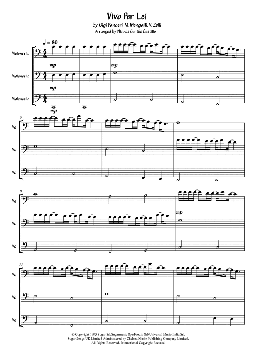 Vivo Per Lei (arr. Nicolás Cortés Castillo)
