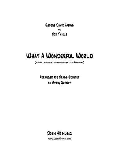What A Wonderful World (arr. Craig Garner)