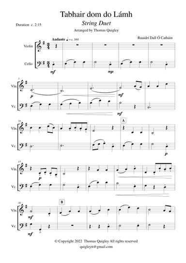 Tabhair dom do Lámh (Give Me Your Hand) (arr. Thomas Quigley)