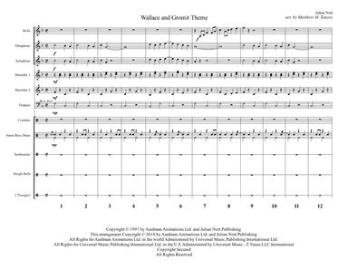 Wallace And Gromit Theme (arr. Matthew M. Tanzos)