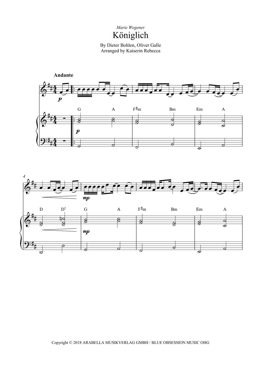 Koeniglich (arr. Kaiserin Rebecca)
