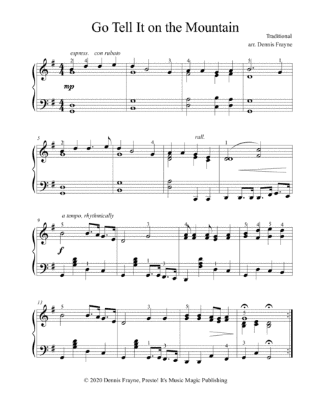 Go Tell It on the Mountain (arr. Dennis Frayne)