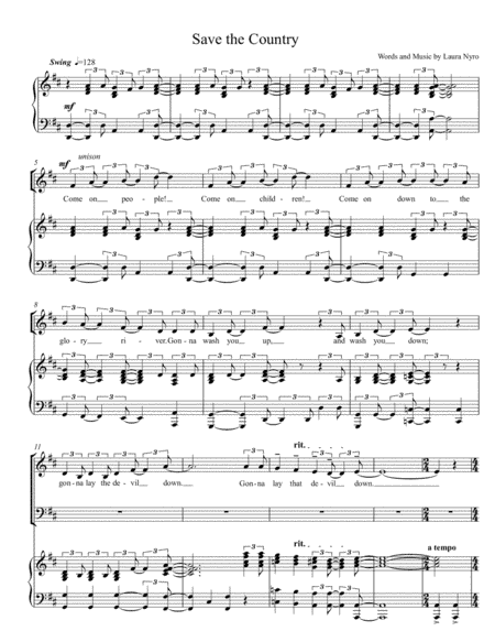 Save The Country (arr. Jon Arterton)