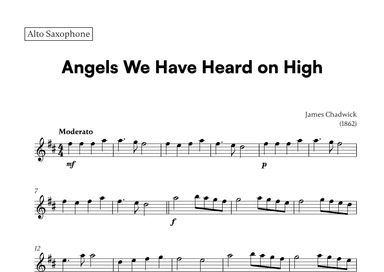 Angels we have heard on high (for Alto Sax and Piano) (arr. Cadenza Editions)