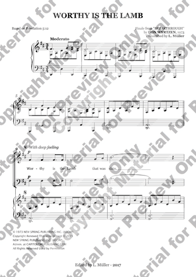 Worthy Is The Lamb (arr. Don Wyrtzen)