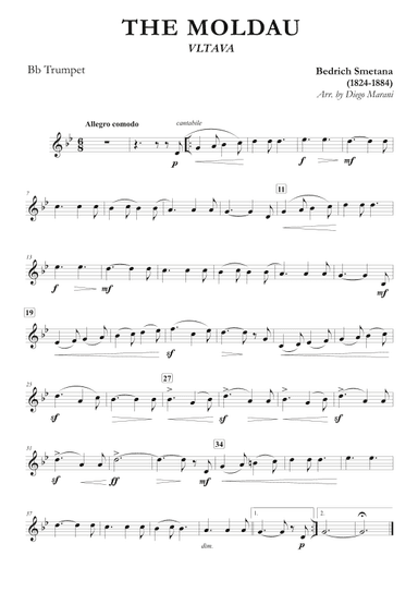 The Moldau for Trumpet and Piano (arr. Diego Marani)