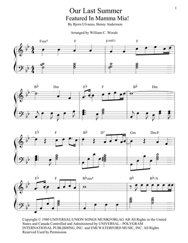 Our Last Summer (arr. William C. Woods)