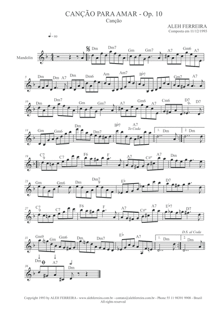 Canção para Amar, Op. 10