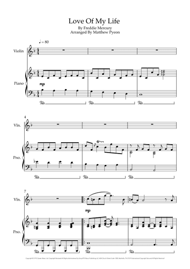 Love Of My Life (arr. Matthew pyeon)