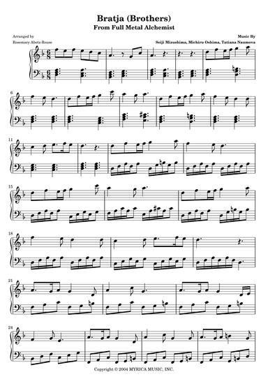 Bratja (brothers) (arr. Rosemary Abetz-Rouse)