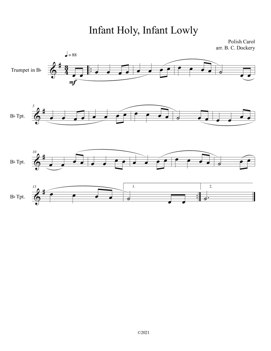 Infant Holy, Infant Lowly (Trumpet Solo) (arr. B. C. Dockery)