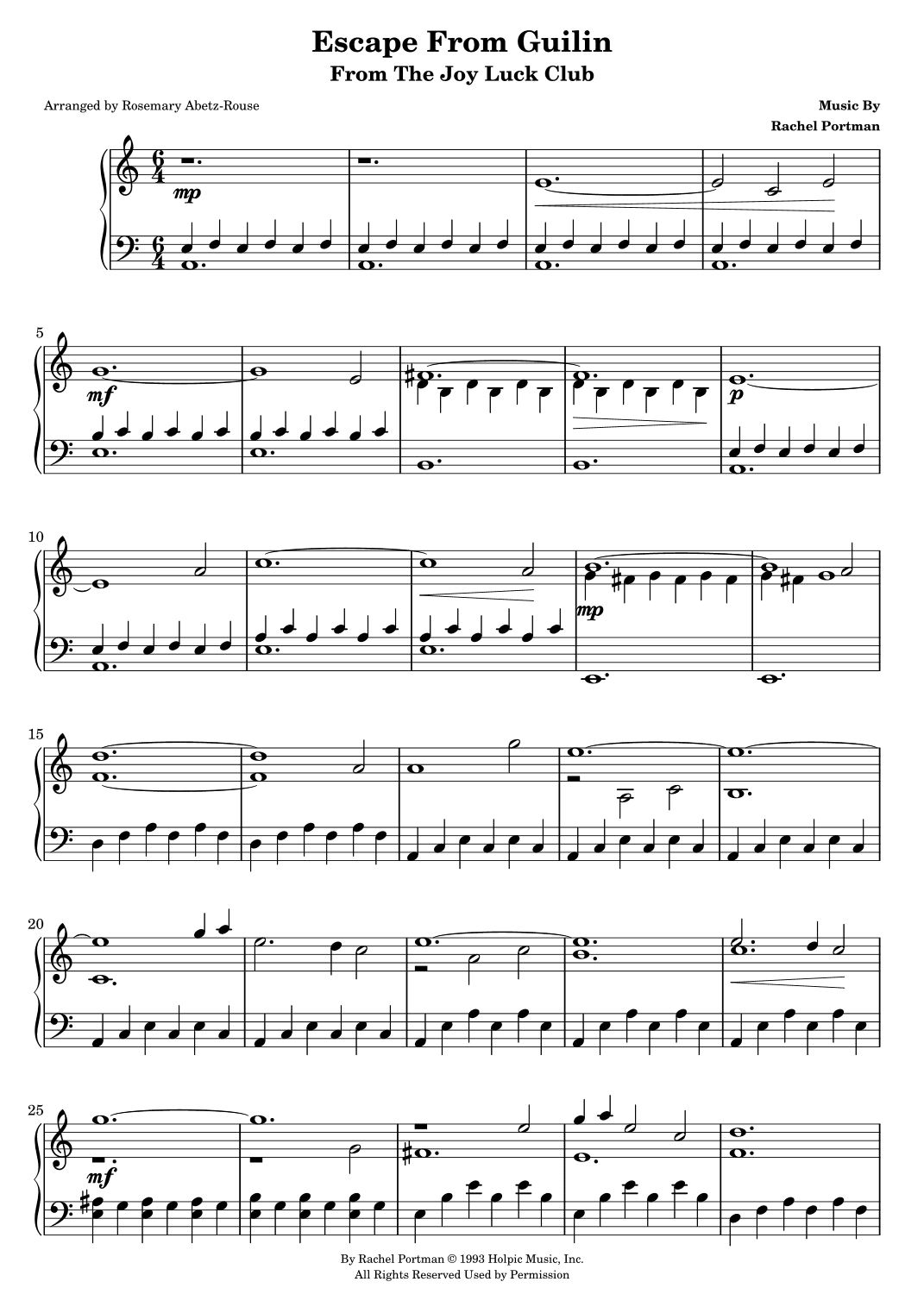 Escape From Guilin (arr. Rosemary Abetz-Rouse)