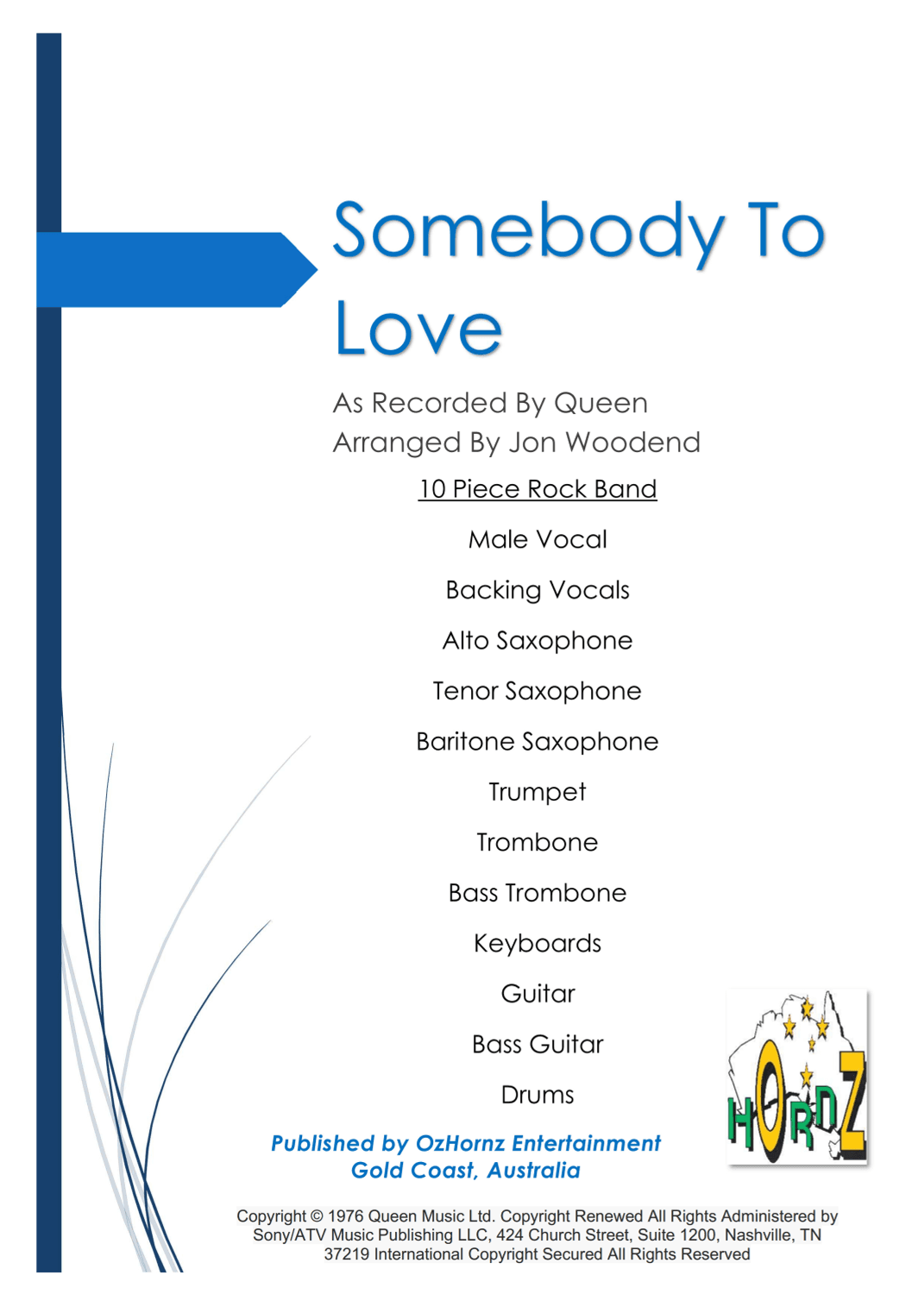 Somebody To Love (arr. Jon Woodend)