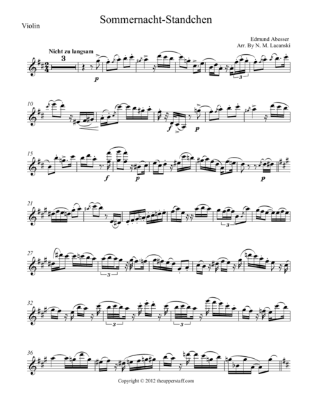 Sommernacht-Standchen (arr. Nick Lacanski)