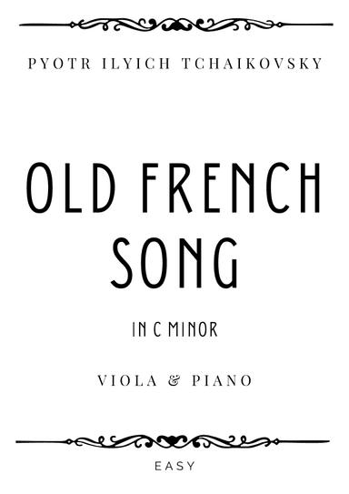 Tchaikovsky - Old French Song in C minor - Easy (arr. Piacere Music Sheets)