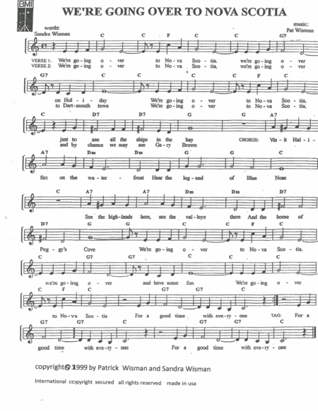 WE'RE GOING OVER TO NOVA SCOTIA