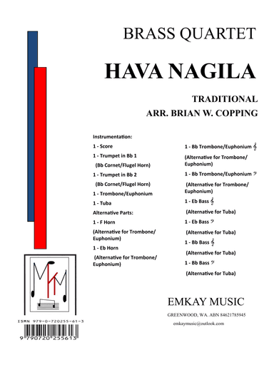 HAVA NAGILA – BRASS QUARTET (arr. BRIAN W. COPPING)