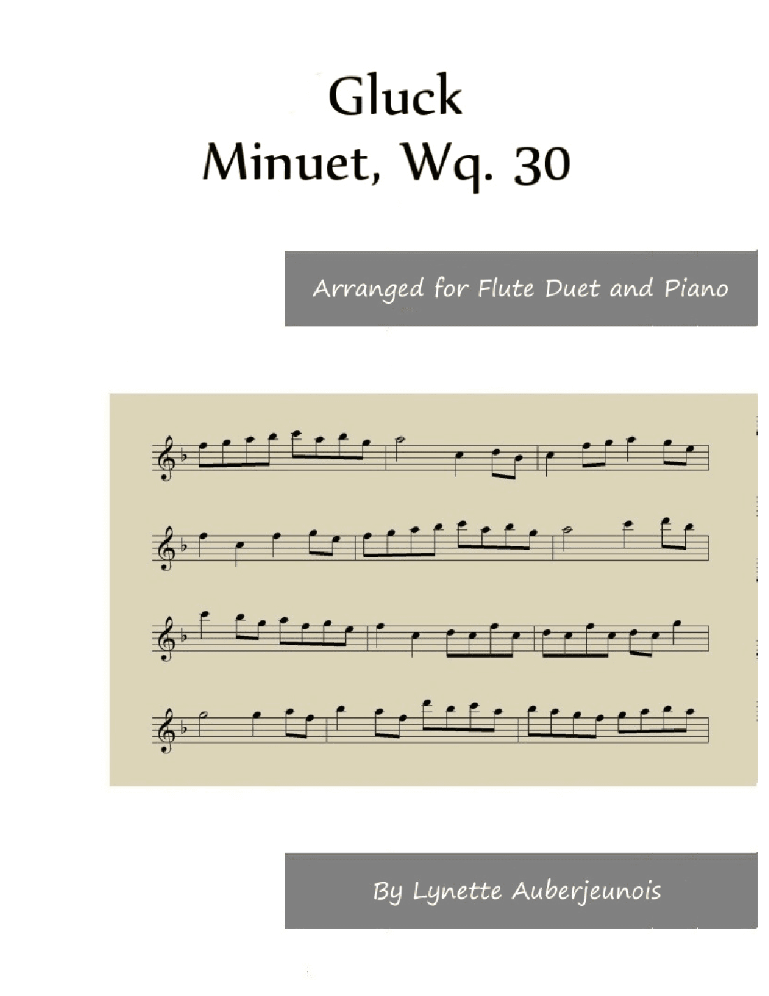 Minuet, Wq. 30 - Flute Duet and Piano (arr. Lynette Auberjeunois)
