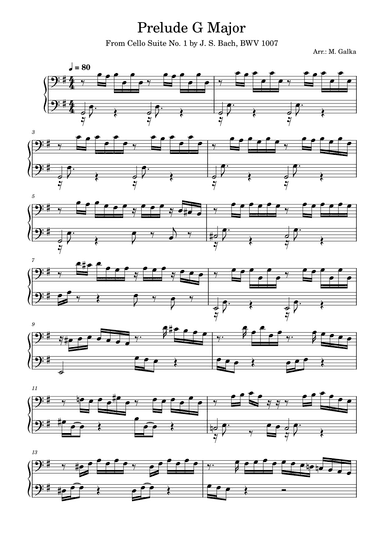 Prelude In G Major (arr. M. Galka)