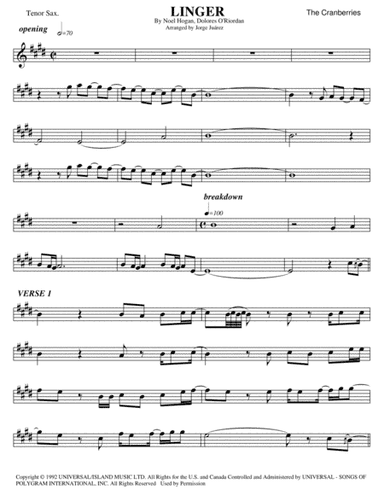 Linger (arr. Jorge Juárez)