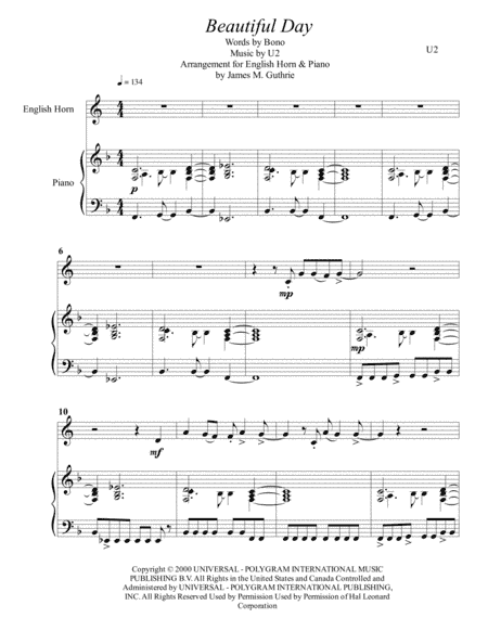 Beautiful Day (arr. James M. Guthrie, ASCAP)