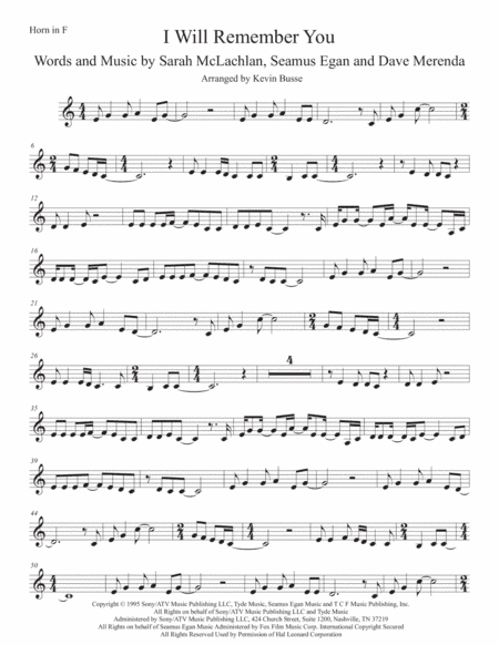 I Will Remember You (arr. Kevin Busse)