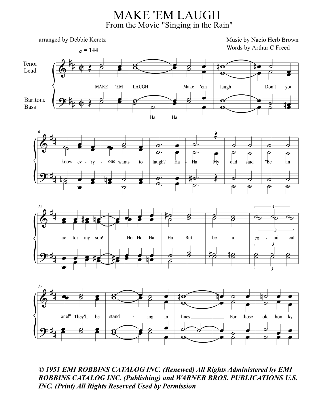 Make 'em Laugh (arr. Debbie Keretz)