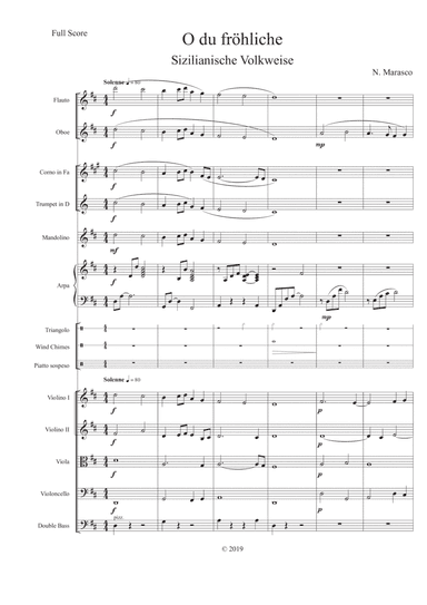 O du Fröhliche - Full Score (arr. N. Marasco)